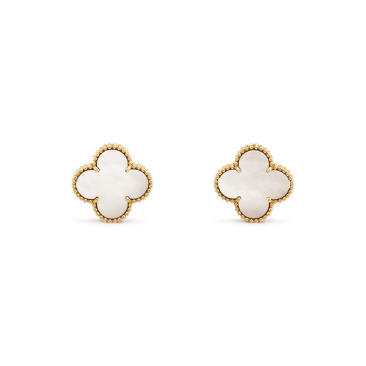 [Pearl Jewelrys]CLOVER MINI GOLD EARRINGS