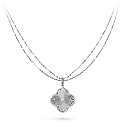 [Pearl Jewelrys]CLOVER 25MM SILVER BIG CLOVER NECKLACE