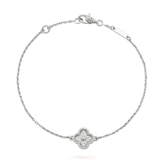 [Pearl Jewelrys]CLOVER  SINGLE FLOWER BRACELET SILVER