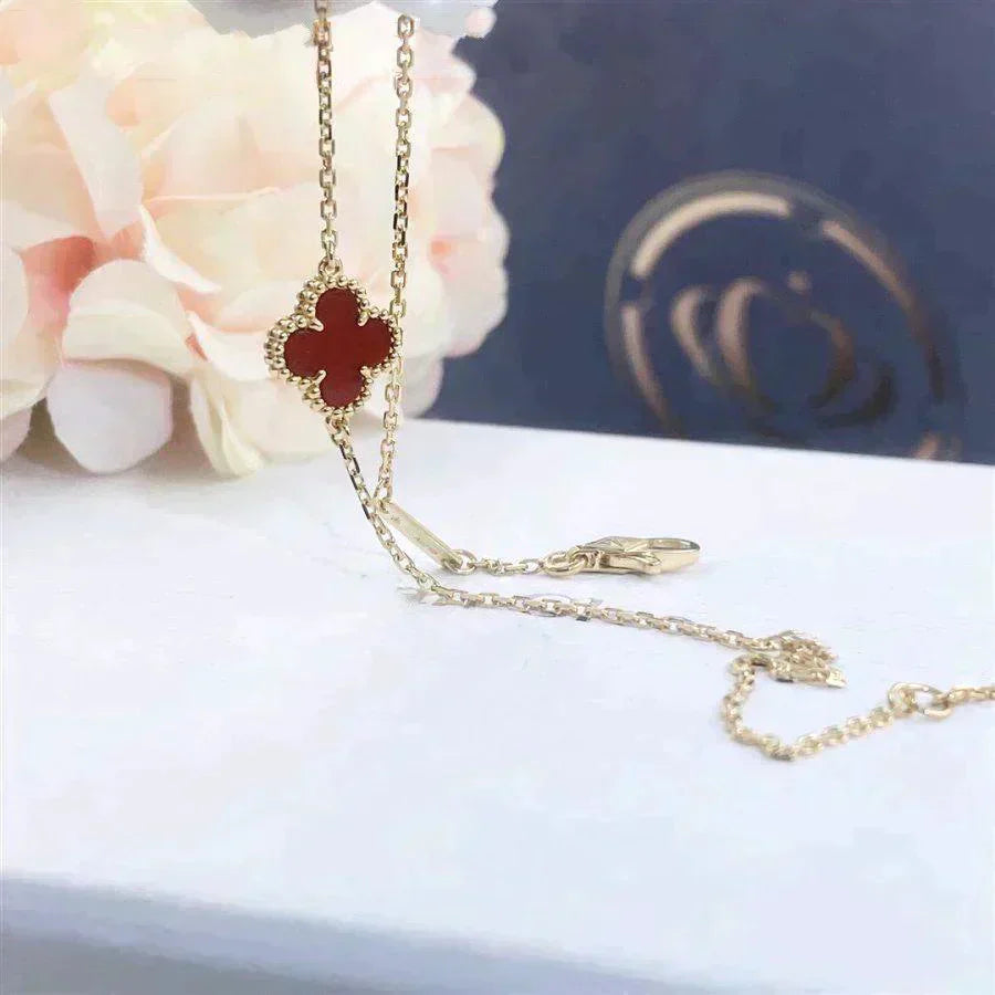 [Pearl Jewelrys]CLOVER  CARNELIAN SINGLE FLOWER BRACELET