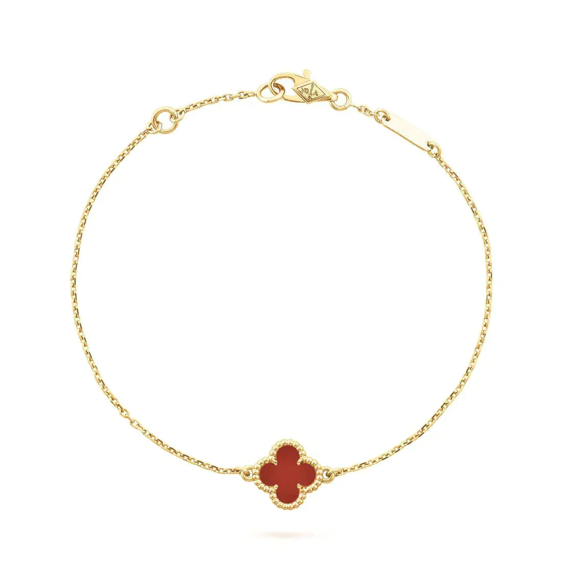 [Pearl Jewelrys]CLOVER  CARNELIAN SINGLE FLOWER BRACELET