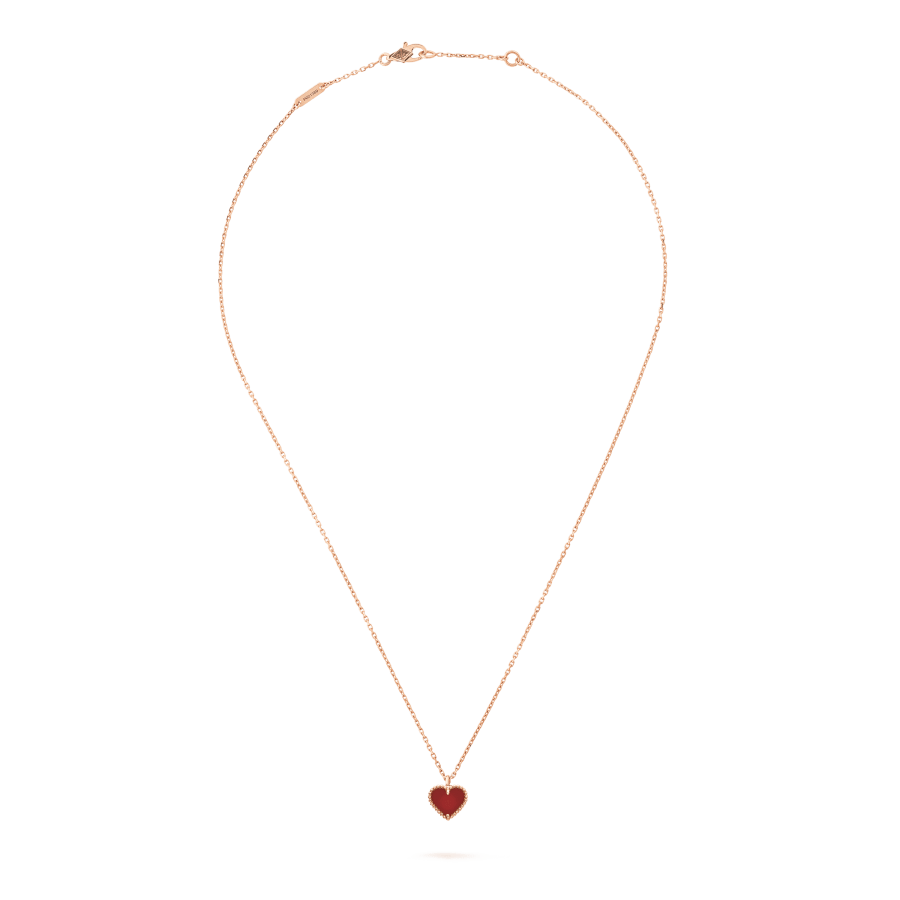[Pearl Jewelrys]SWEET CLOVER CARNELIAN HEART NECKLACE