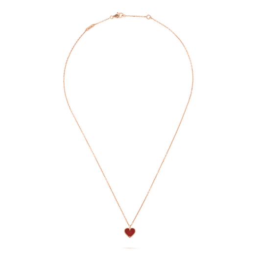 [Pearl Jewelrys]SWEET CLOVER CARNELIAN HEART NECKLACE