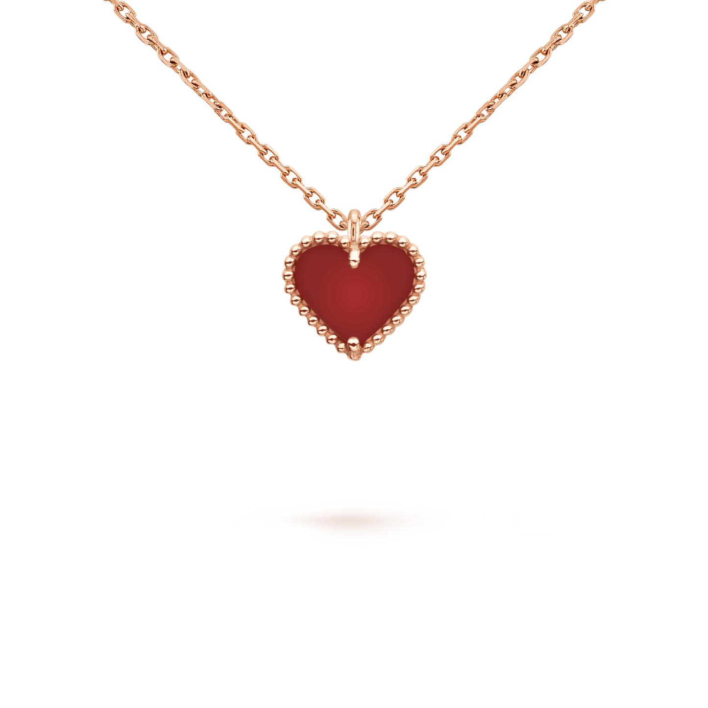 [Pearl Jewelrys]SWEET CLOVER CARNELIAN HEART NECKLACE