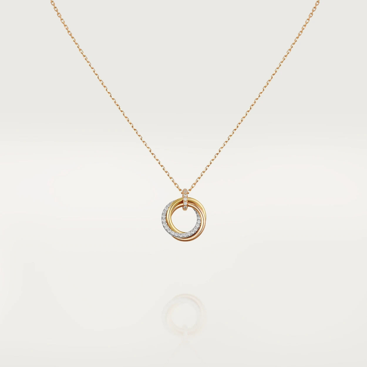 [Pearl Jewelrys]TRINITY NECKLACE SILVER GOLD PINK GOLD DIAMONDS