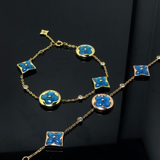 [Pearl Jewelrys]STAR AND SUN 4 MOTIF BLUE BRACELET