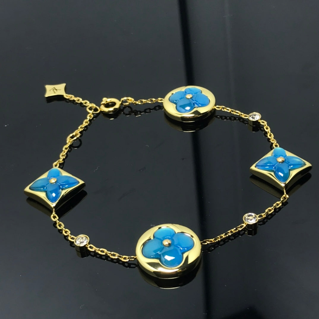 [Pearl Jewelrys]STAR AND SUN 4 MOTIF BLUE BRACELET