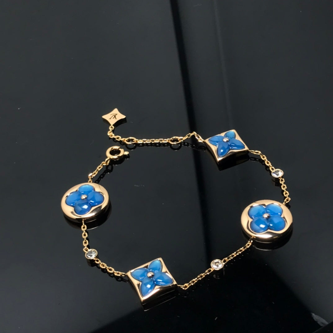 [Pearl Jewelrys]STAR AND SUN 4 MOTIF BLUE BRACELET