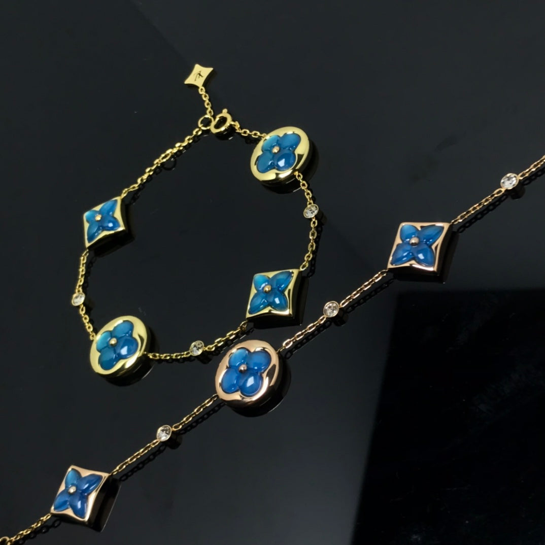 [Pearl Jewelrys]STAR AND SUN 4 MOTIF BLUE BRACELET