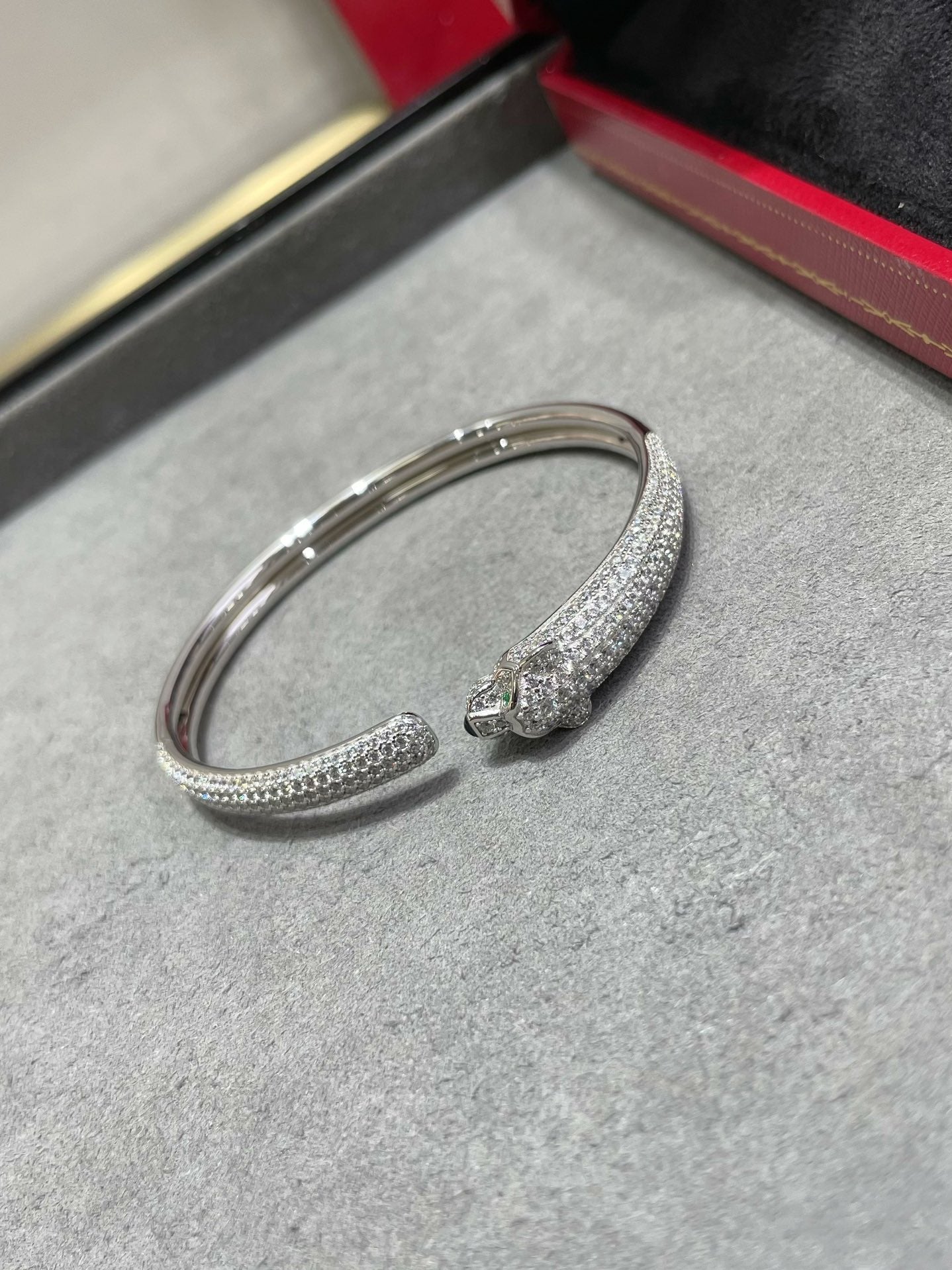 [Pearl Jewelrys]PANTHERE FULL DIAMOND OPEN BRACELET