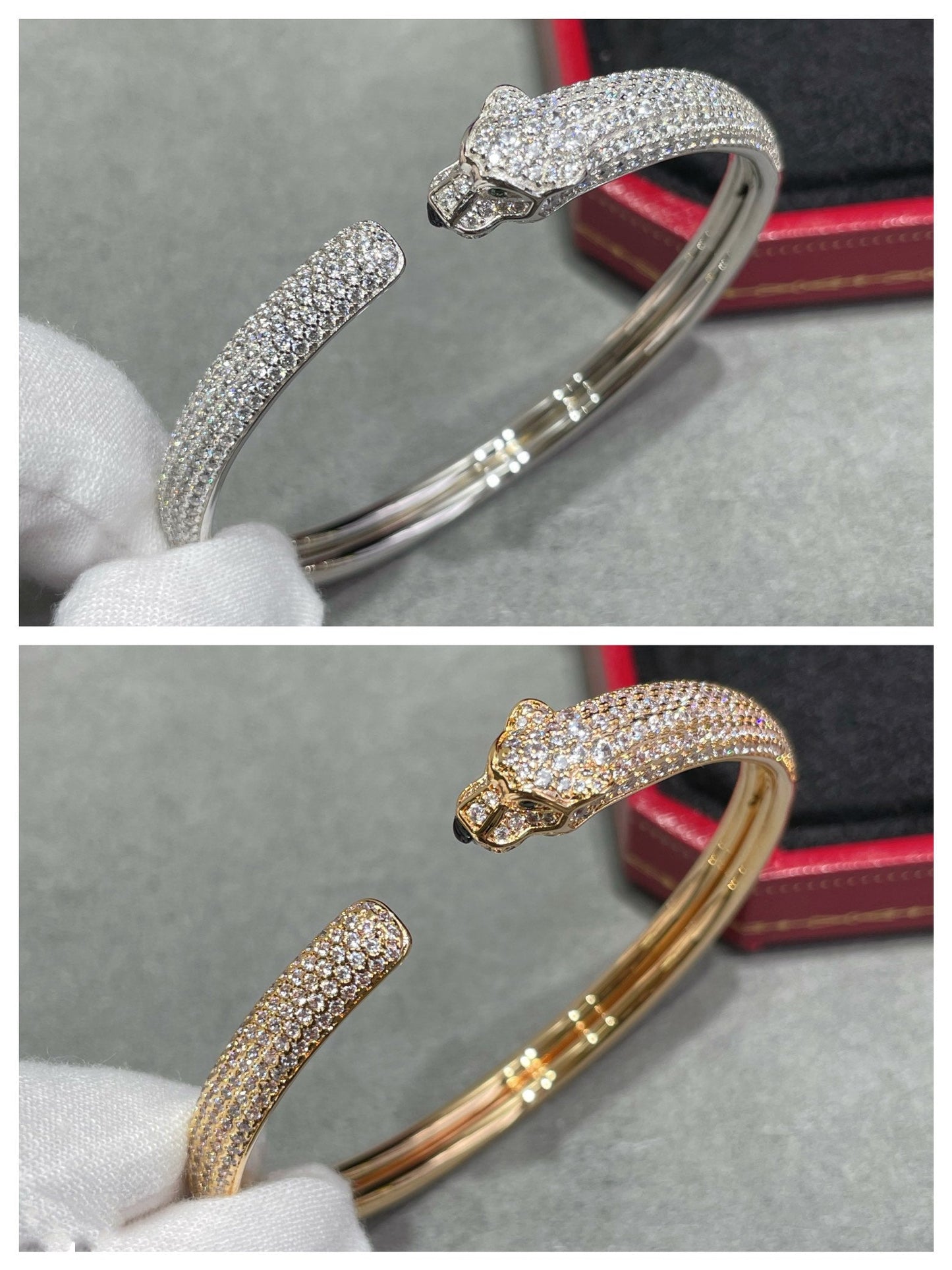 [Pearl Jewelrys]PANTHERE FULL DIAMOND OPEN BRACELET