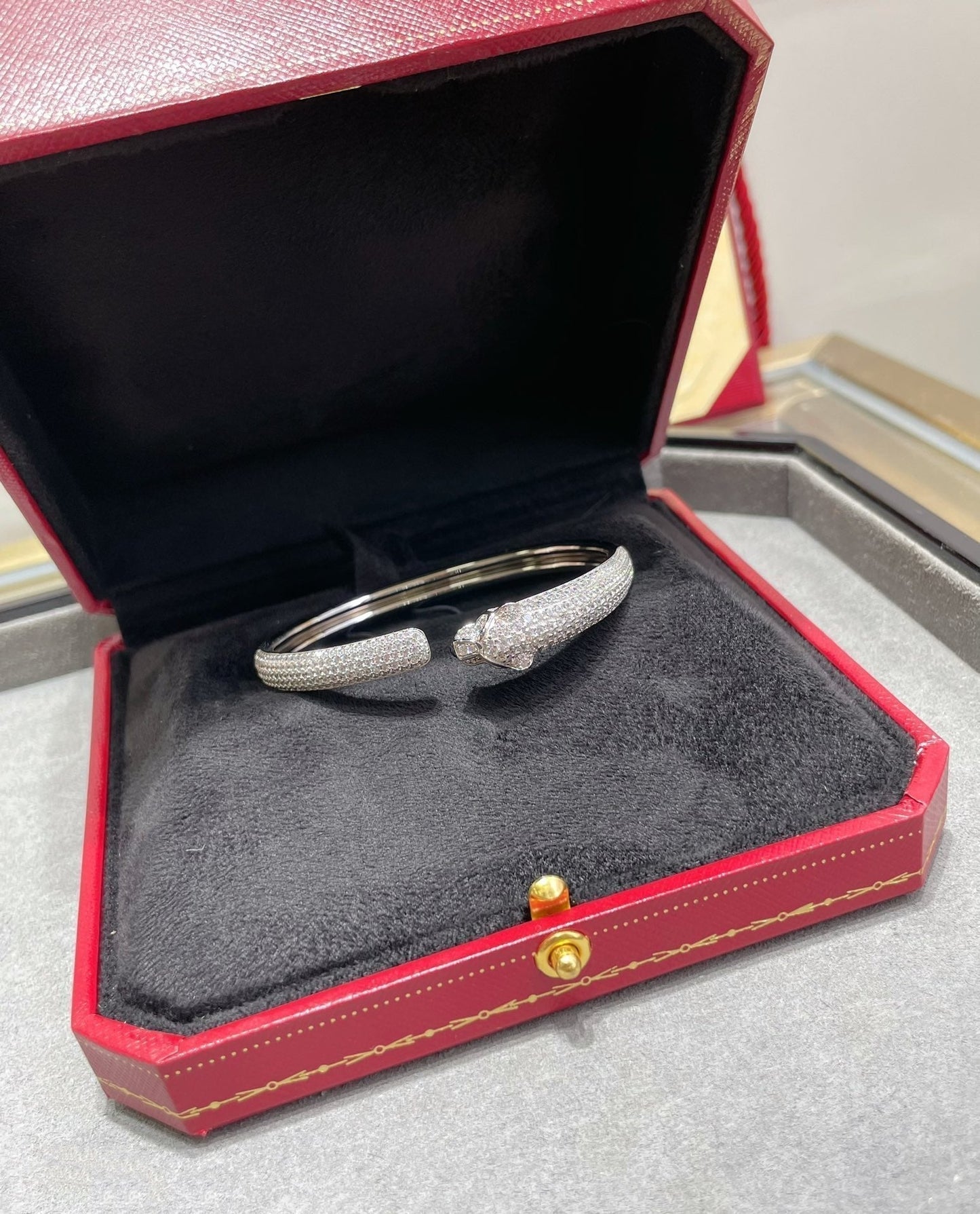 [Pearl Jewelrys]PANTHERE FULL DIAMOND OPEN BRACELET