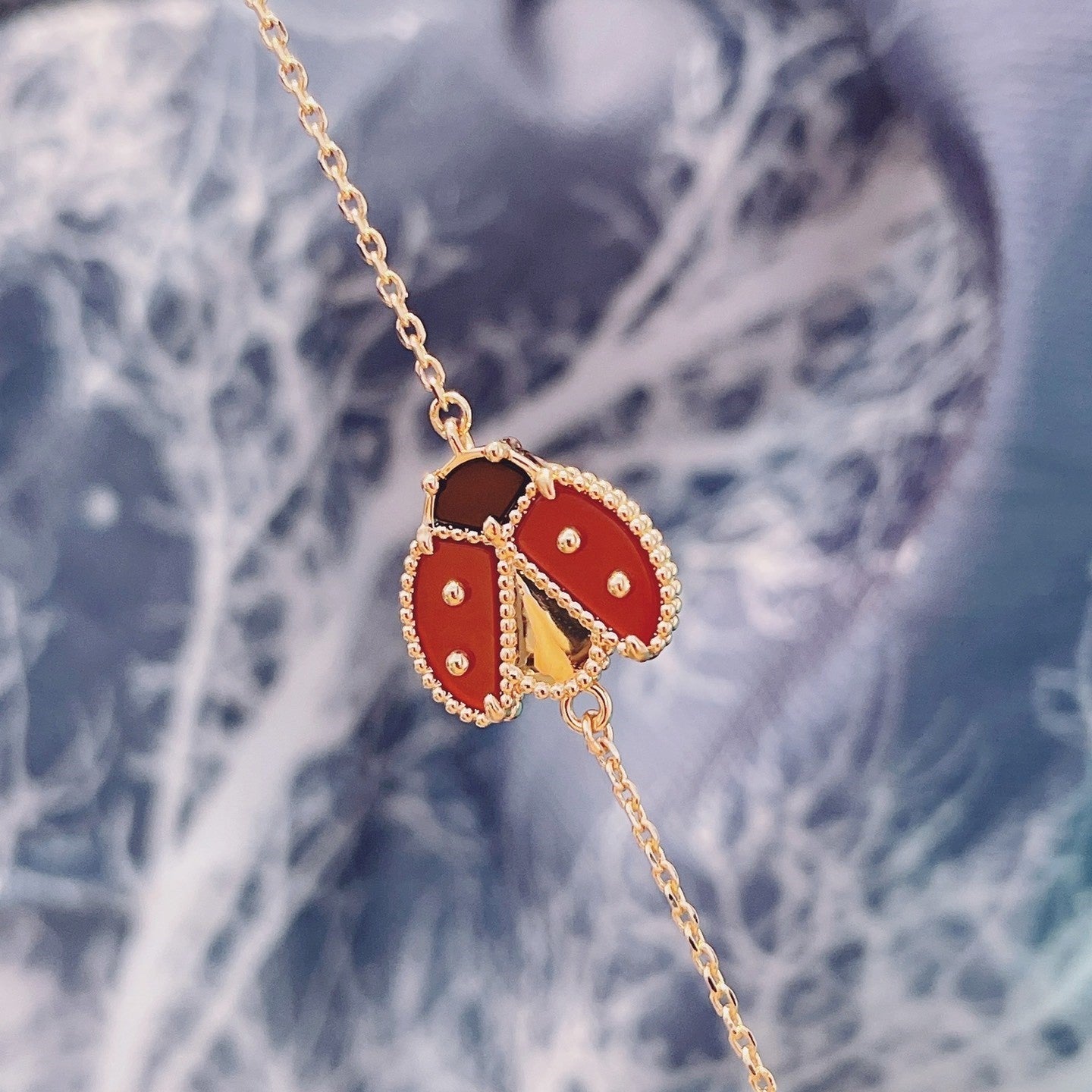 [Pearl Jewelrys]LUCKY SPRING 1 MOTIF PINK GOLD BRACELET