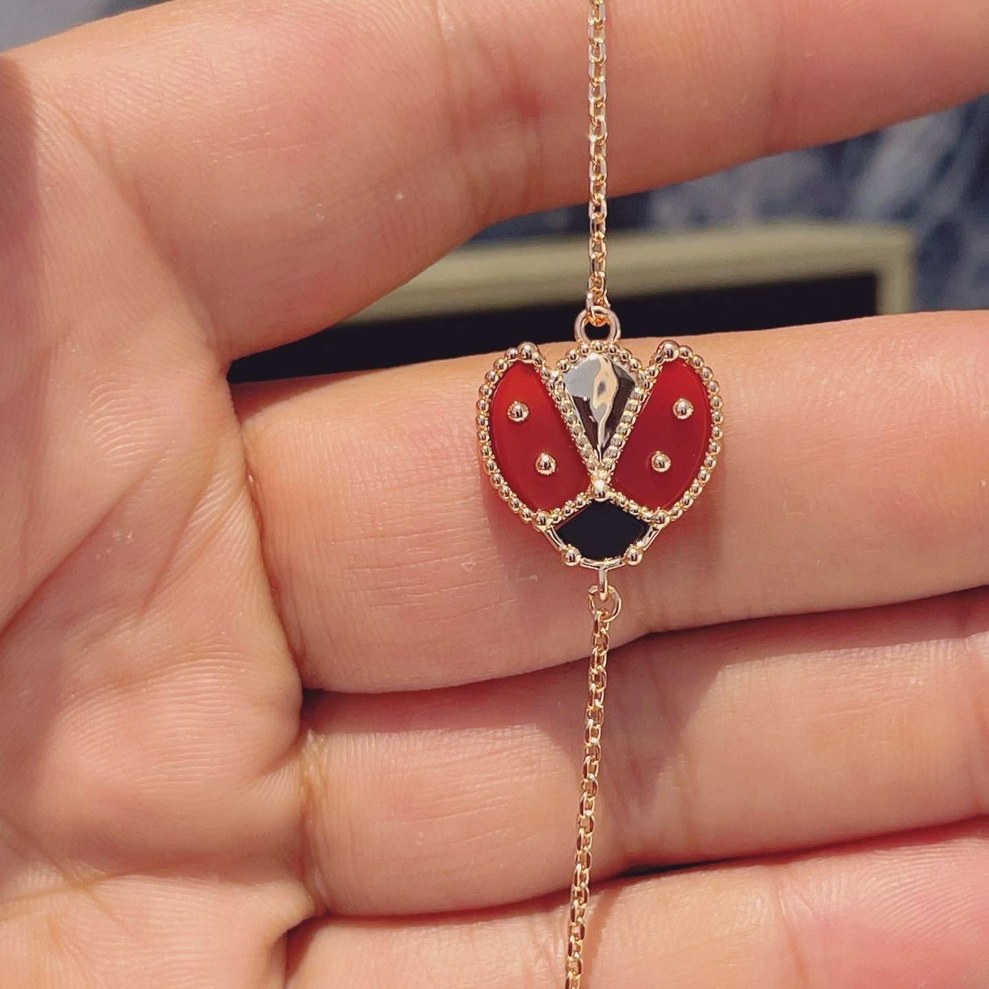 [Pearl Jewelrys]LUCKY SPRING 1 MOTIF PINK GOLD BRACELET