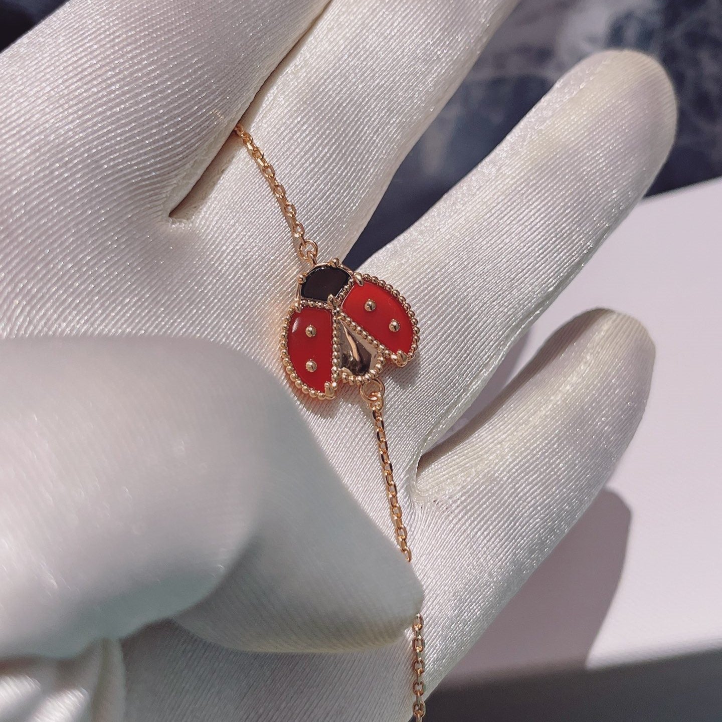 [Pearl Jewelrys]LUCKY SPRING 1 MOTIF PINK GOLD BRACELET