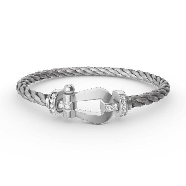 [Pearl Jewelrys]FORCE LARGE HORSESHOE HALF DIAMOND BRACELET SILVER