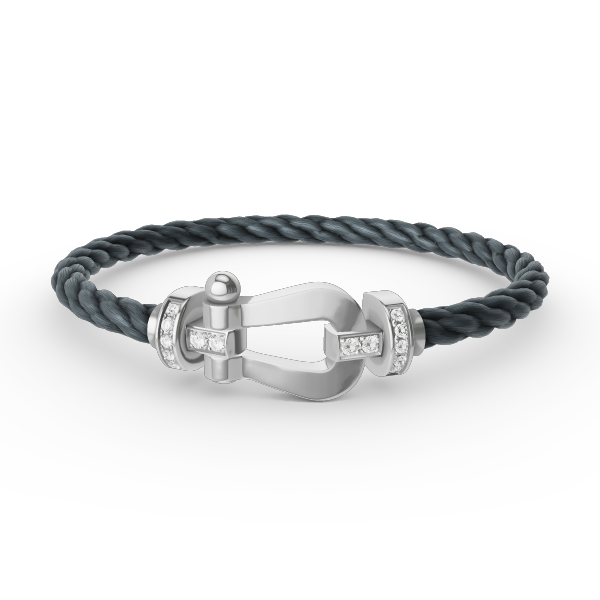 [Pearl Jewelrys]FORCE LARGE HORSESHOE HALF DIAMOND BRACELET SILVER
