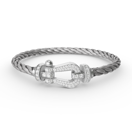[Pearl Jewelrys]FORCE LARGE HORSESHOE FULL DIAMOND BRACELET SILVER