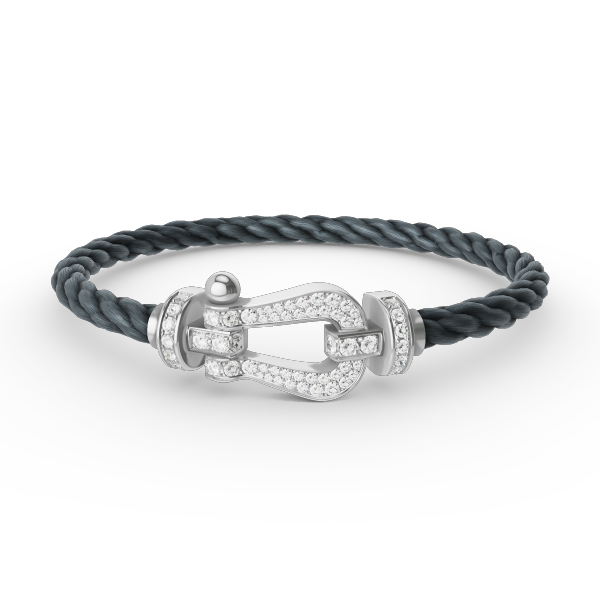 [Pearl Jewelrys]FORCE LARGE HORSESHOE FULL DIAMOND BRACELET SILVER