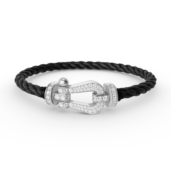 [Pearl Jewelrys]FORCE LARGE HORSESHOE FULL DIAMOND BRACELET SILVER