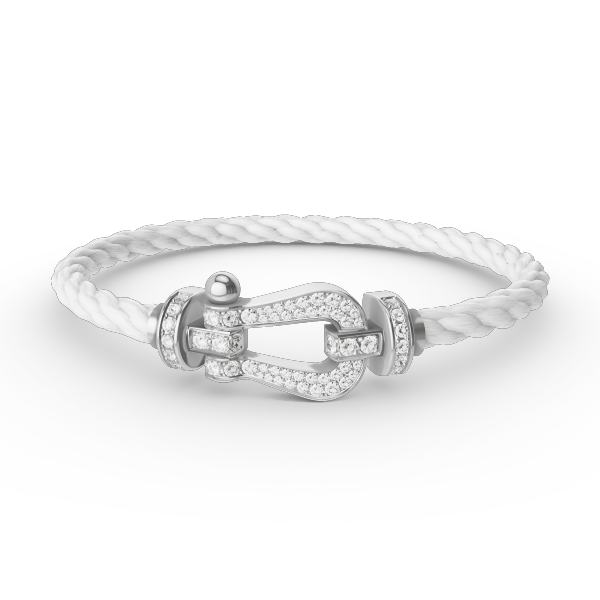 [Pearl Jewelrys]FORCE LARGE HORSESHOE FULL DIAMOND BRACELET SILVER